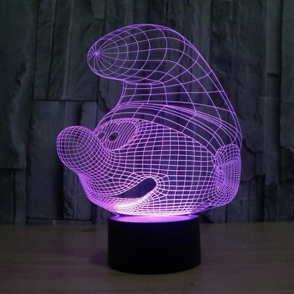 Julklapp för barn 3D Smurfarna Formade Nattljus LED 7 Färger Byt skrivbordslampa Sovrumsdekoration Creat