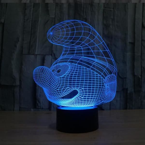 Julklapp för barn 3D Smurfarna Formade Nattljus LED 7 Färger Byt skrivbordslampa Sovrumsdekoration Creat
