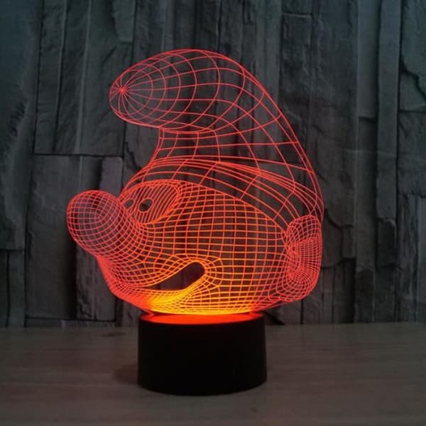 Julklapp för barn 3D Smurfarna Formade Nattljus LED 7 Färger Byt skrivbordslampa Sovrumsdekoration Creat