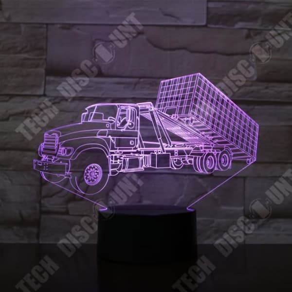 TD® Dekorativ USB-lastbil 7 färger Fjärrkontroll Optisk illusion Nattljus 3D-visualisering Bordsbordslampor 3D-glöd LED La