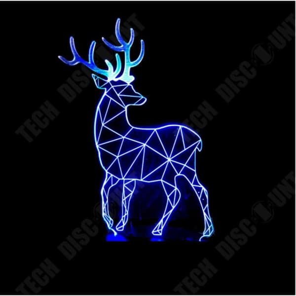 TD® 3D Optisk LED Nattljus 3D LED Nattljus Sika Deer med 7 ljusfärger för heminredningslampa Fantastisk Vis