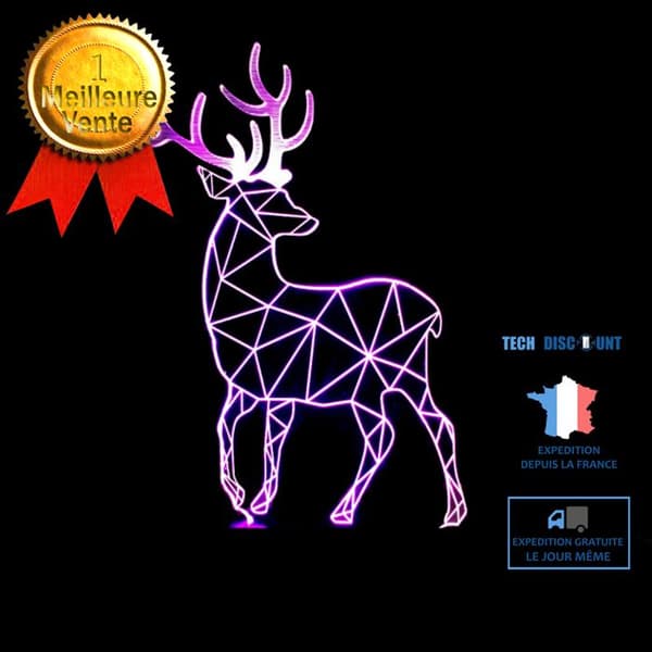TD® 3D Optisk LED Nattljus 3D LED Nattljus Sika Deer med 7 ljusfärger för heminredningslampa Fantastisk Vis