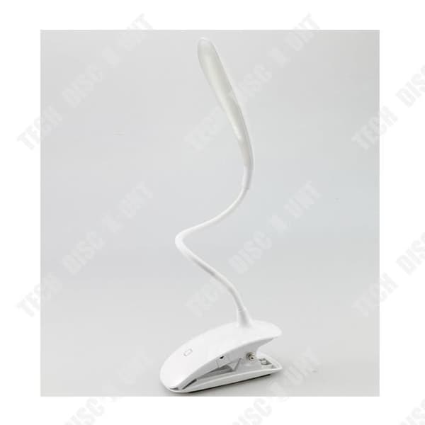 TD® Uppladdningsbar LED-klämma Skrivbordslampa Vit, Led Night Light Touch Light, 3 ljusstyrka att välja mellan, väderskydd