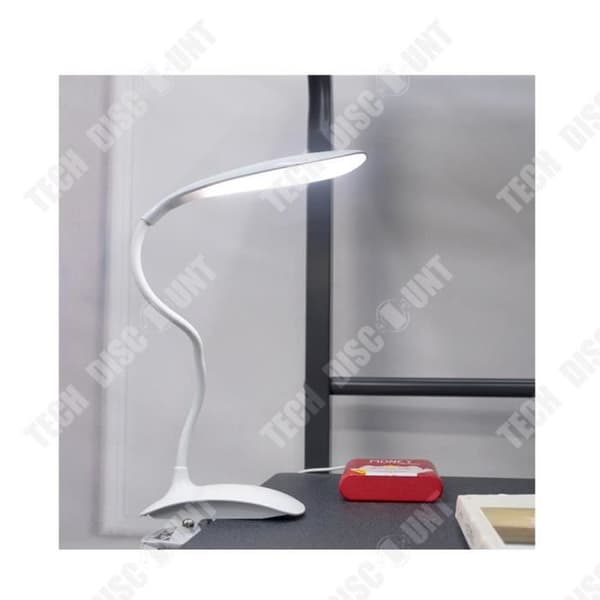 TD® Uppladdningsbar LED-klämma Skrivbordslampa Vit, Led Night Light Touch Light, 3 ljusstyrka att välja mellan, väderskydd