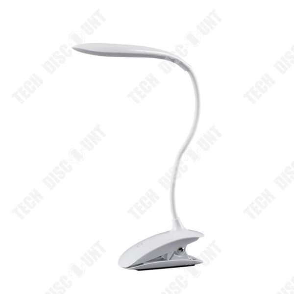 TD® Uppladdningsbar LED-klämma Skrivbordslampa Vit, Led Night Light Touch Light, 3 ljusstyrka att välja mellan, väderskydd