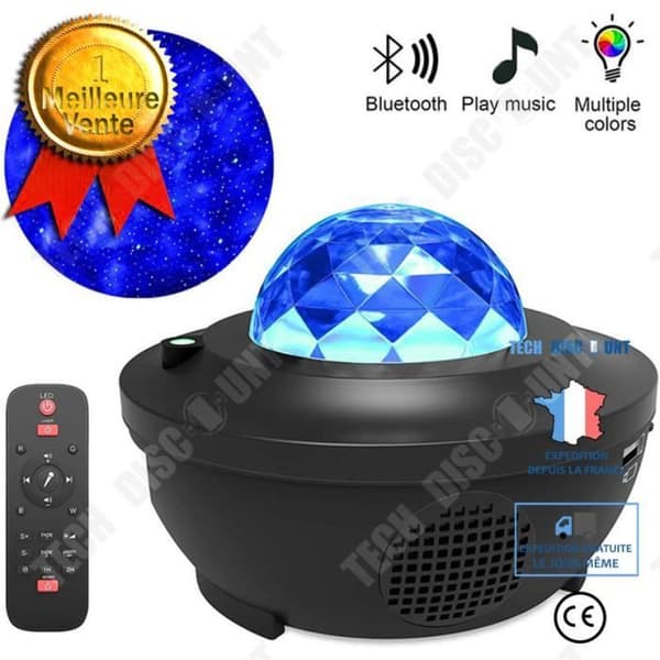 TD® LED Star projektorlampa, roterande nattljusprojektor med flera lägen &amp; fjärrkontroll &amp; timer &amp; högtalare &amp; Bluetooth