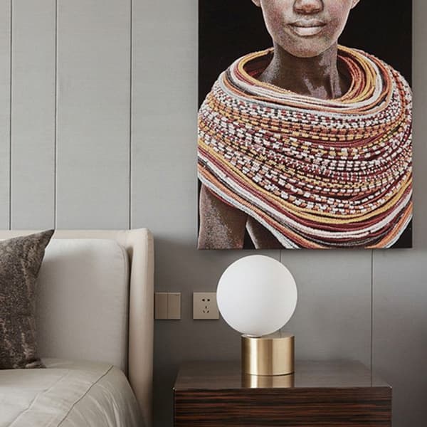 Bordslampa - TD® - Diameter 20cm - Guld - Glas - El