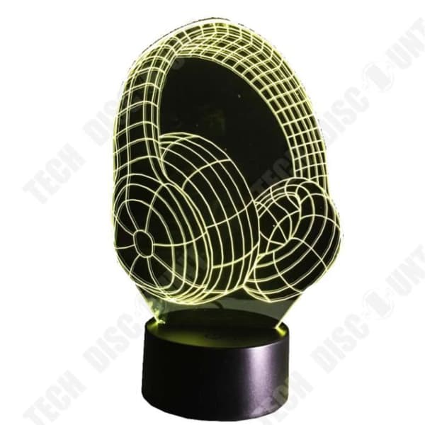 TD® 3D Optical Illusion Lampa Led Nattljus 3D Hjälm Heminredning Glödlampa Led Nattljus Hjälm Akryl Barn Färgglad Gradient