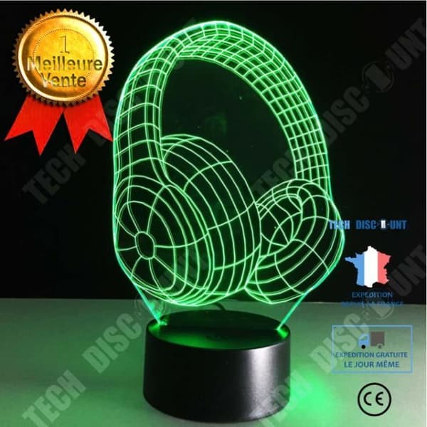 TD® 3D Optical Illusion Lampa Led Nattljus 3D Hjälm Heminredning Glödlampa Led Nattljus Hjälm Akryl Barn Färgglad Gradient