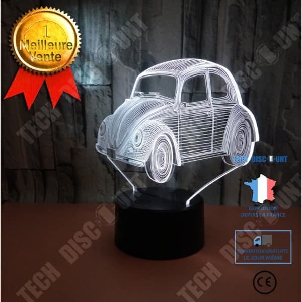 TD® Small Car 3D Bordslampa