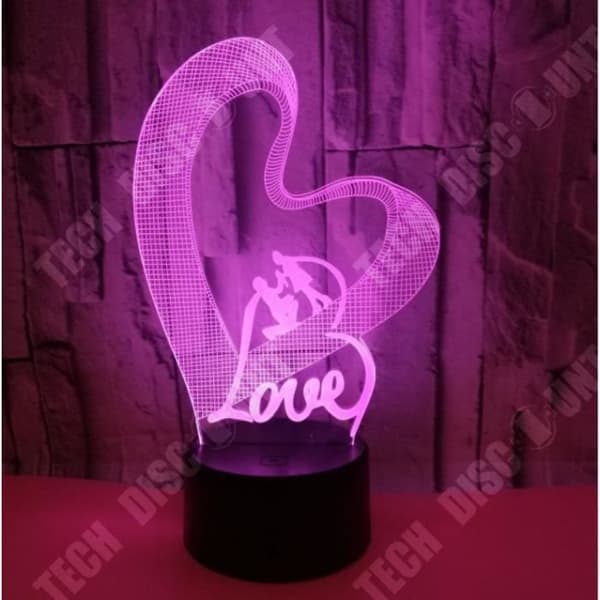 TD® Alla hjärtans dag Creative 3D Visual Atmosphere Liten bordslampa Ny 163