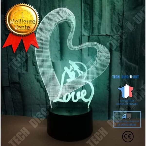 TD® Alla hjärtans dag Creative 3D Visual Atmosphere Liten bordslampa Ny 163