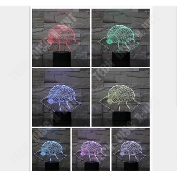 TD® xm11499-Dekorativ USB nyckelpiga 7 färger Fjärrkontroll Optisk illusion Nattljus 3D-visualisering Bordsbordslampor