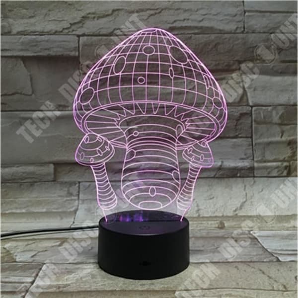 TD® 3D Optical Illusion Lampa Led Nattljus 3D Svamplampa 7 Färg Led Nattlampor För Barn Touch Led Usb Bord Lampara La