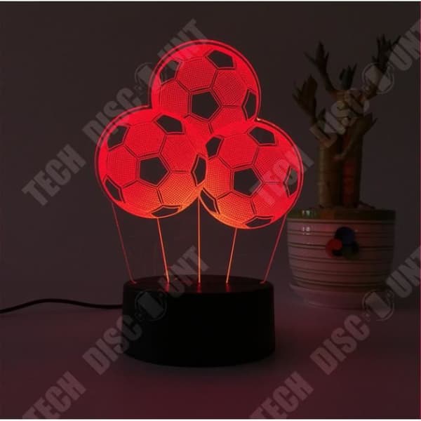TD® 3D Optisk Illusion Lampa Led Nattljus 3D Led Nattljus Ballong Fotboll Fotboll Lampada Led 7 Färgglada Gradient Touch Creati