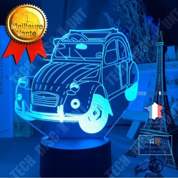 TD® Nattljus 3D Led Beetle Bilmodellering Nattljus 7 färger Ändrade syn Bordslampa Modern heminredning