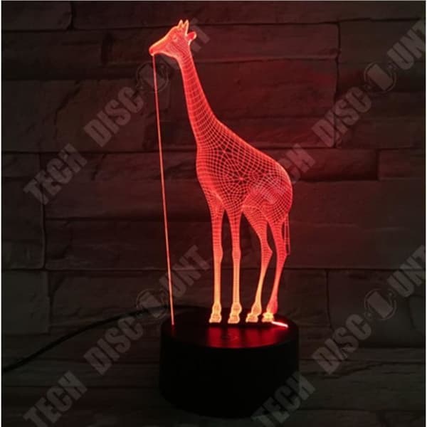 TD® 3D Optisk LED Nattljus 3D LED Nattljus Giraffe med 7 ljusfärger för heminredningslampa Amazing Visu