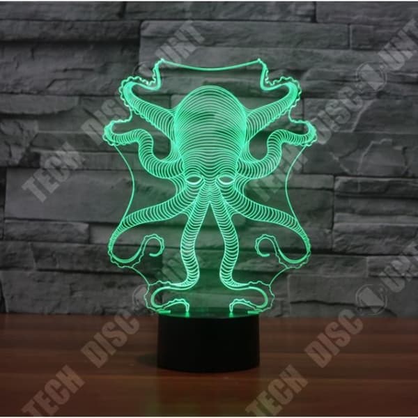 TD® 3D Optisk LED Nattljus 3D LED Nattljus Bläckfisk med 7 ljusfärger för heminredningslampa Fantastisk Visua