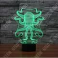Miniatyrbild 2 av 4: TD® 3D Optisk LED Nattljus 3D LED Nattljus Bläckfisk med 7 ljusfärger för heminredningslampa Fantastisk Visua