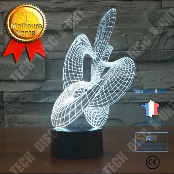 TD® Sammanfattning Konstnärligt 3D nattljus - Lamp Agrave; 3D optisk illusion med lampa À Detektor