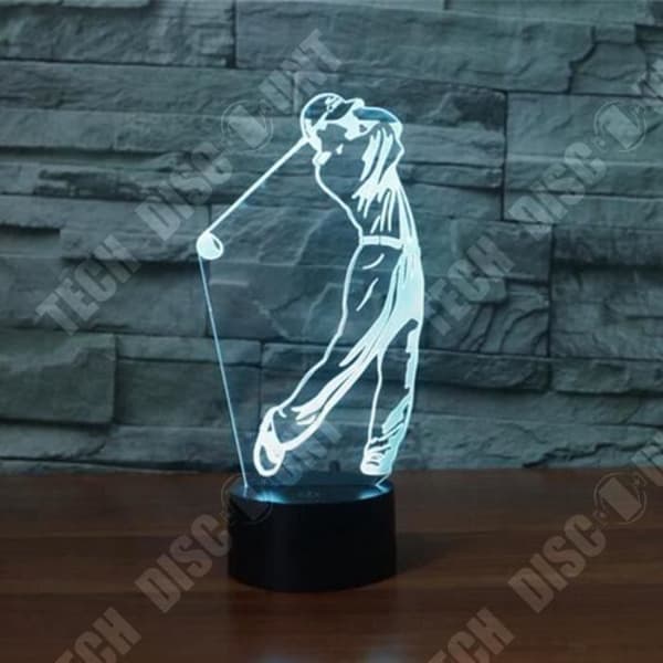 TD® Optisk bordslampa dekorativ touch 7 färger optisk illusion - golfmodell - låg förbrukning USB-kabel eller 3 AAA-batterier