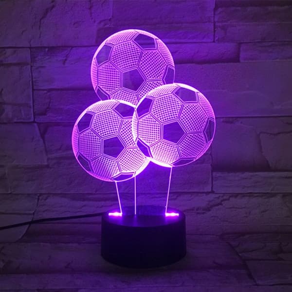 TD® Optisk bordslampa dekorativ touch 7 färger optisk illusion - fotbollsmodell - låg förbrukning USB-kabel 3 AAA-batterier