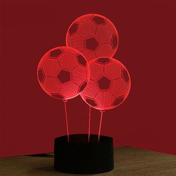 TD® Optisk bordslampa dekorativ touch 7 färger optisk illusion - fotbollsmodell - låg förbrukning USB-kabel 3 AAA-batterier