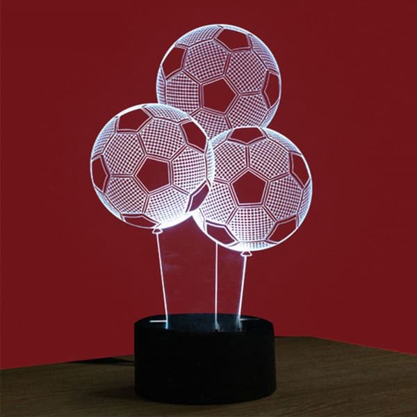 TD® Optisk bordslampa dekorativ touch 7 färger optisk illusion - fotbollsmodell - låg förbrukning USB-kabel 3 AAA-batterier