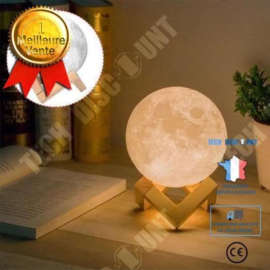 TD® Moon Lamp, Touch Moonlight Nattlampa i sovrummet, 3D Uppladdningsbar Switch Heminredning, fin present till en vän