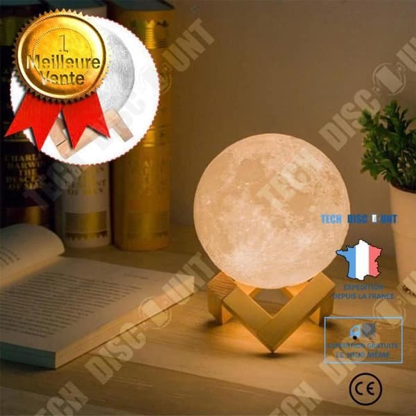 TD® 18 Cm Moon LED Bordslampa Fäste/Touch Switch 3D Dekoration / Interiör Sovrum vardagsrum/Gult Vitt Ljus