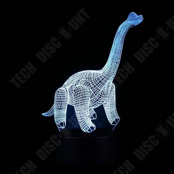TD® Optisk bordslampa dekorativ taktil 7 färger optisk illusion - diplodocus modell - låg förbrukning USB-kabel 3 AA-batterier