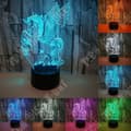 Miniatyrbild 2 av 4: TD® Optisk bordslampa dekorativ taktil färg optisk illusion - modell med bevingade enhörningar - USB-kabel med låg förbrukning 3 AA-batterier