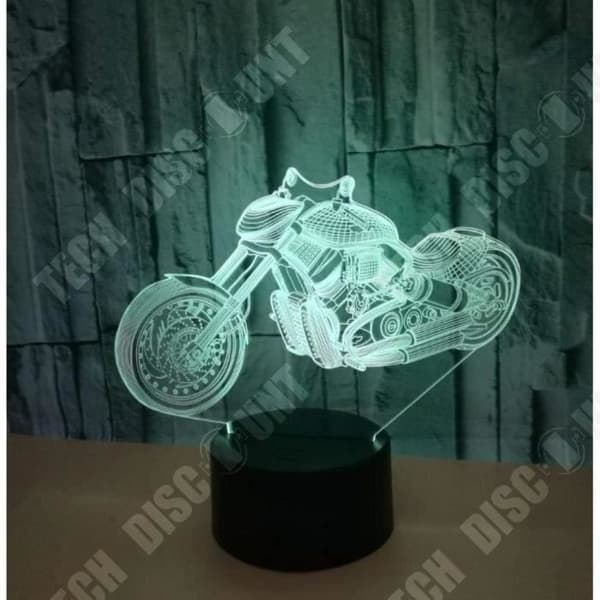 TD® Optisk bordslampa dekorativ touch 7 färger optisk illusion - Harley-modell - låg förbrukning USB-kabel 3 AAA-batterier