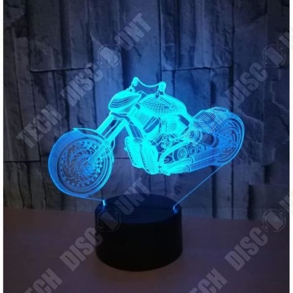 TD® Optisk bordslampa dekorativ touch 7 färger optisk illusion - Harley-modell - låg förbrukning USB-kabel 3 AAA-batterier