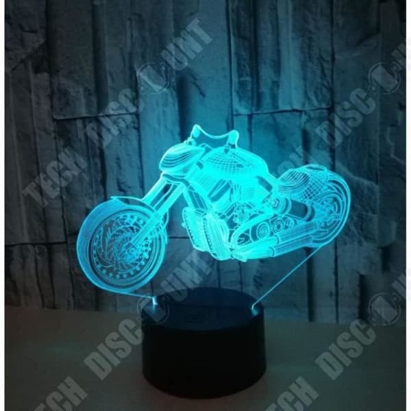 TD® Optisk bordslampa dekorativ touch 7 färger optisk illusion - Harley-modell - låg förbrukning USB-kabel 3 AAA-batterier