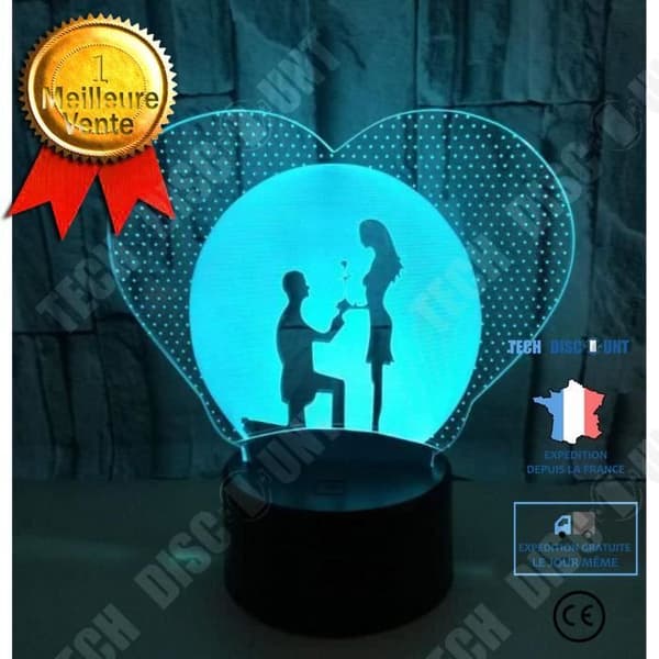 TD® Optisk bordslampa dekorativ touch 7 färger optisk illusion - bröllopsmodell - låg förbrukning USB-kabel eller 3 AA-batterier