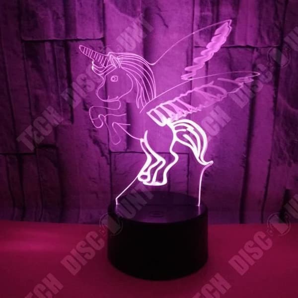 TD® Unicorn Lamp USB LED 3D Visual Night Light Barnsovrum Sängbordslampa Presentlampa Ljusarmatur