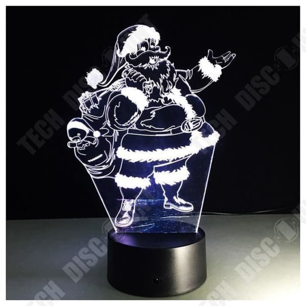 TD® Optisk bordslampa dekorativ touch 7 färger optisk illusion - Santa Claus modell - låg förbrukning USB-kabel 3 AAA-batterier