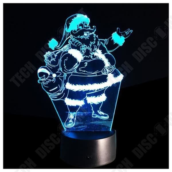 TD® Optisk bordslampa dekorativ touch 7 färger optisk illusion - Santa Claus modell - låg förbrukning USB-kabel 3 AAA-batterier