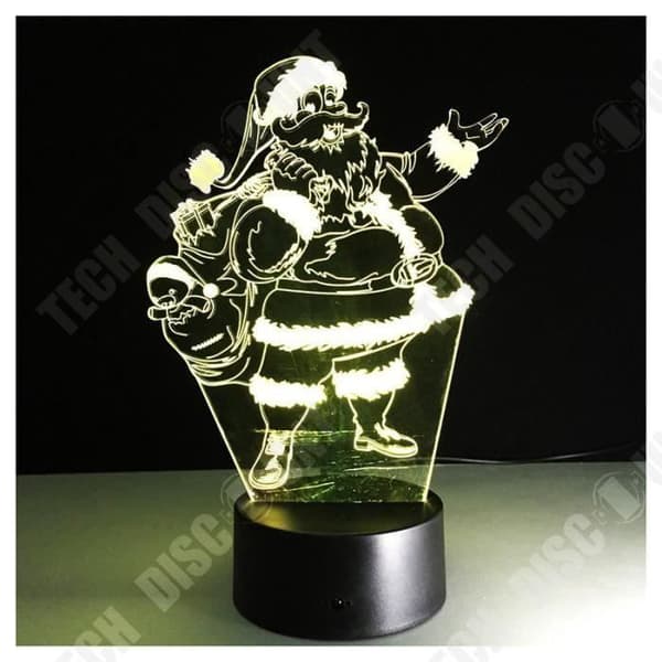 TD® Optisk bordslampa dekorativ touch 7 färger optisk illusion - Santa Claus modell - låg förbrukning USB-kabel 3 AAA-batterier