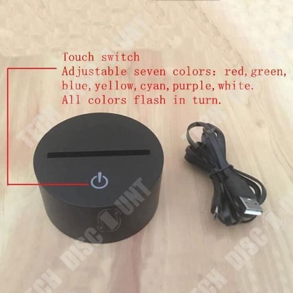 TD® Optisk bordslampa dekorativ taktil 7 färger optisk illusion - spider-man modell - låg förbrukning USB-kabel 3 AA-batterier