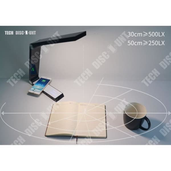 TD® Led skrivbordslampa USB uppladdningsbar trådlös justerbar sängtelefon triangulärt roterande nattlampa flexibelt nattduksbord