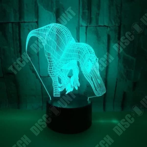 TD® Optisk bordslampa dekorativ touch 7 färger optisk illusion dinosauriemodell - låg förbrukning USB-kabel eller 3 batterier