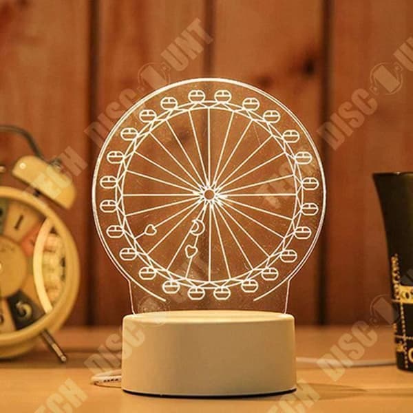 TD® USB 3D Akryl Nattljus LED Bord Skrivbord Sovrum Inredning present varmvit lampa Hollogram dekor nattlampa lampa