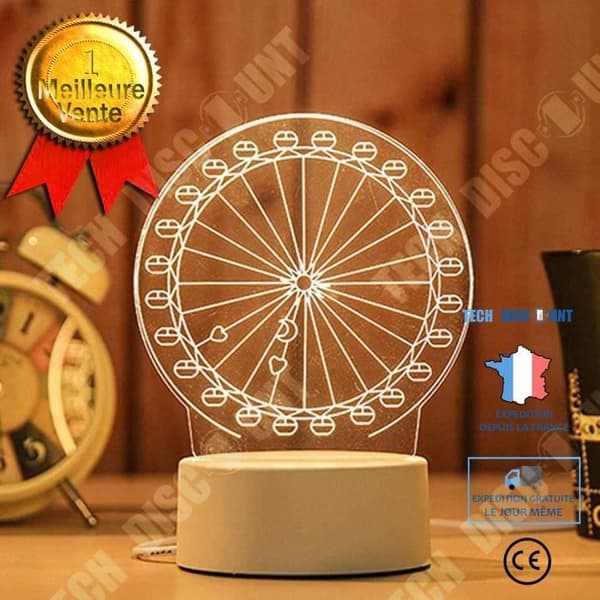 TD® USB 3D Akryl Nattljus LED Bord Skrivbord Sovrum Inredning present varmvit lampa Hollogram dekor nattlampa lampa