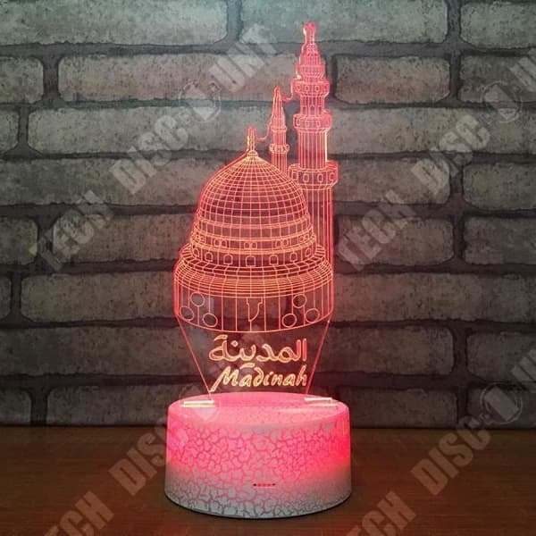 TD® Optisk bordslampa dekorativ taktil 7 färger optisk illusion - modell medinah - låg förbrukning USB-kabel eller 3 AA-batterier