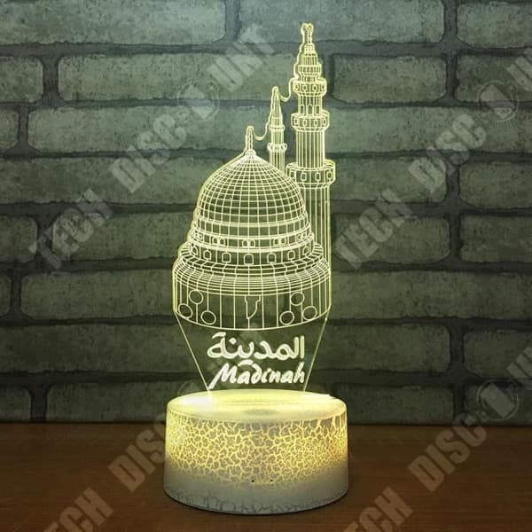 TD® Optisk bordslampa dekorativ taktil 7 färger optisk illusion - modell medinah - låg förbrukning USB-kabel eller 3 AA-batterier