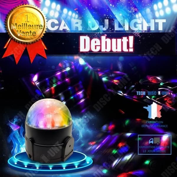 TD® Neon DJ-ljuslampa ljuseffekt kvällsdisko nattklubb 6 färger atmosfär ljudkontroll 360° rotation