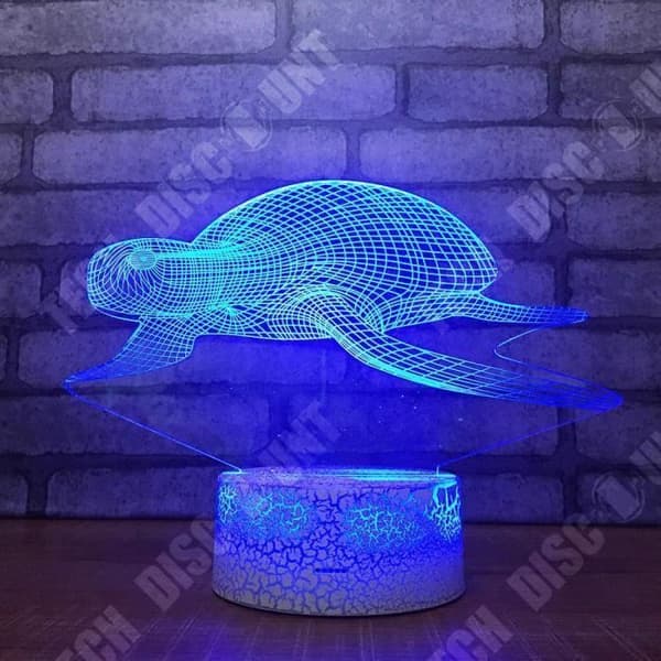 TD® Optisk bordslampa dekorativ touch 7 färger optisk illusion - sköldpadda modell - låg förbrukning USB-kabel eller 3 batterier