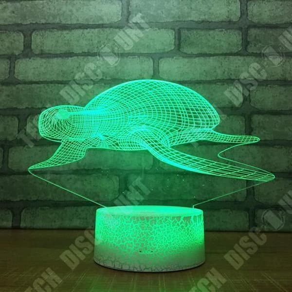 TD® Optisk bordslampa dekorativ touch 7 färger optisk illusion - sköldpadda modell - låg förbrukning USB-kabel eller 3 batterier